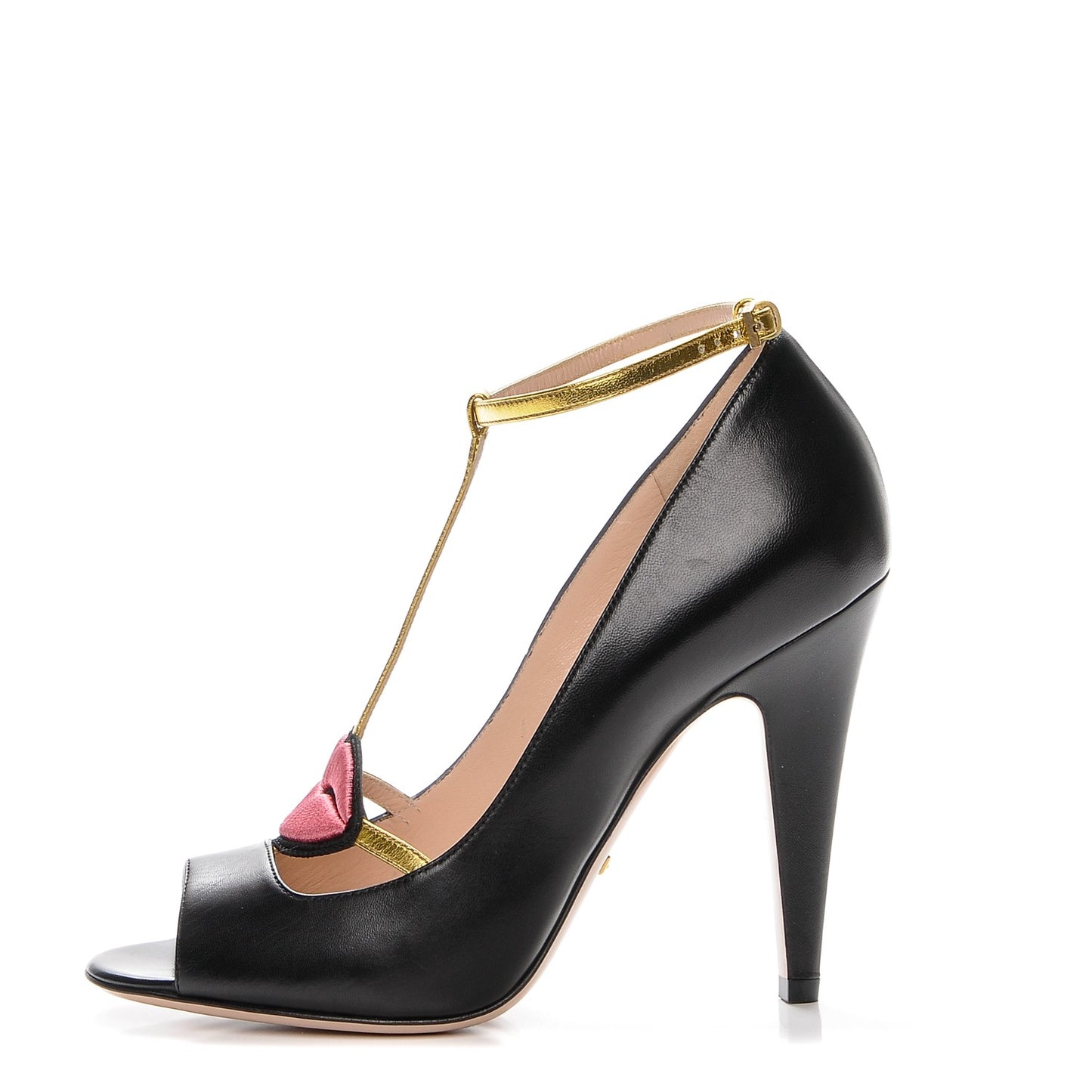 Nappa Lip Applique Pumps 37 Black