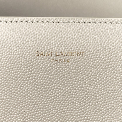 Saint Laurent Grain de Poudre Mini Classic Monogram Cassandra Top Handle Vintage White 7 of 12