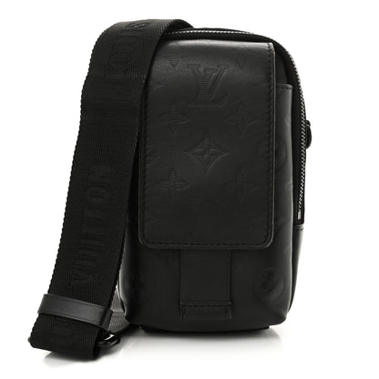 Louis Vuitton Calfskin Monogram Shadow Double Phone Pouch NM Black 1 of 11