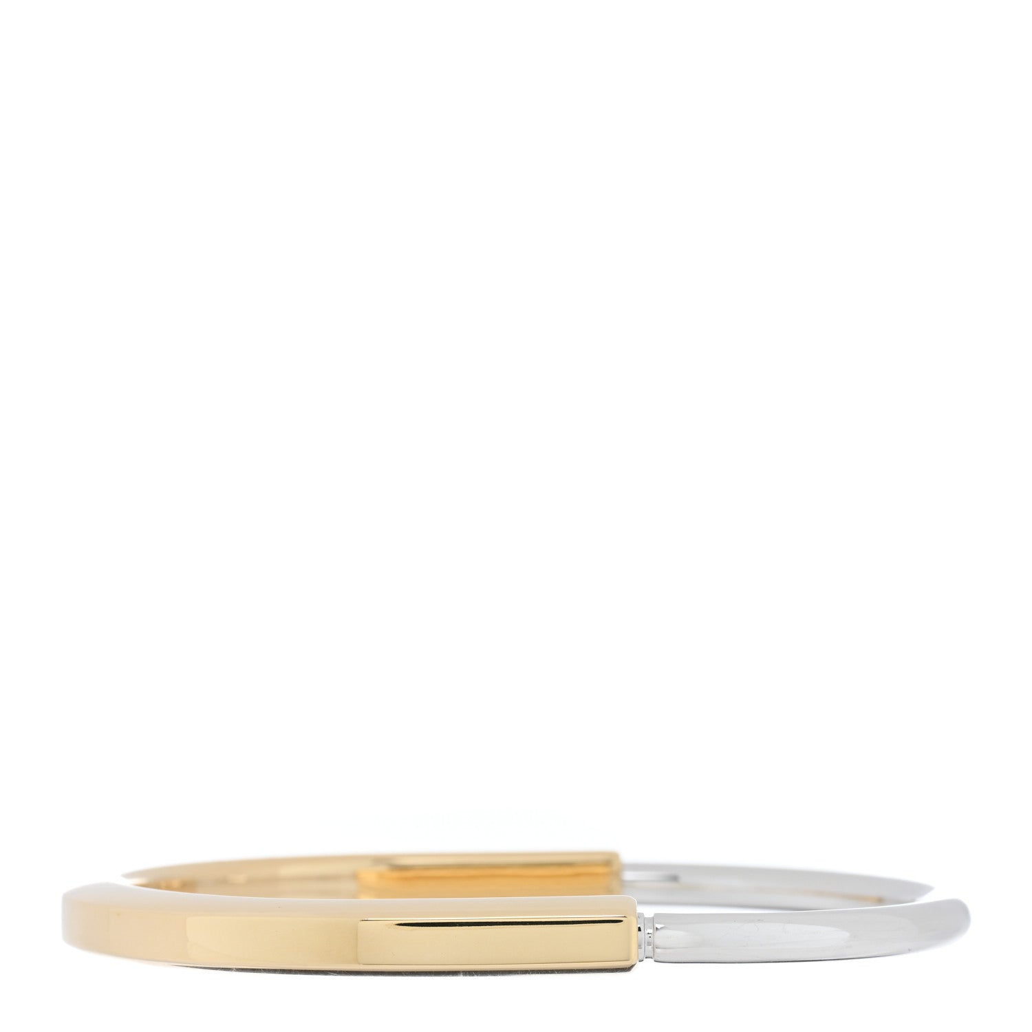 Tiffany 18K Yellow White Gold Tiffany Lock Bangle Bracelet 1 of 5