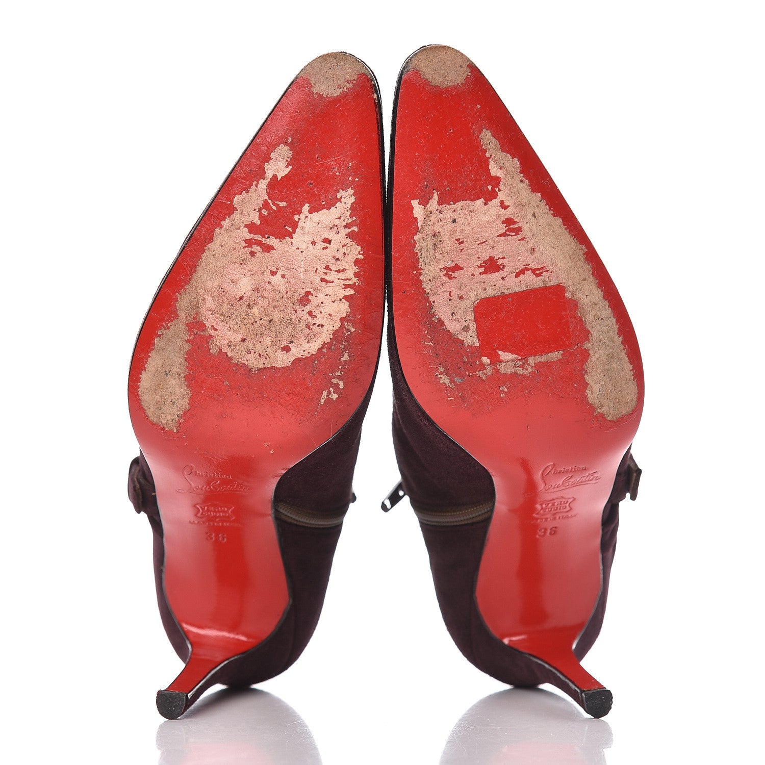 Christian Louboutin Veau Velours 85 Ankle Boots 36 Prune 5 of 16