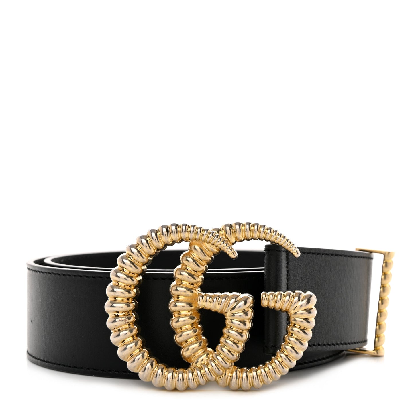 Moon Calfskin Torchon Double G 40mm Belt 80 32 Black