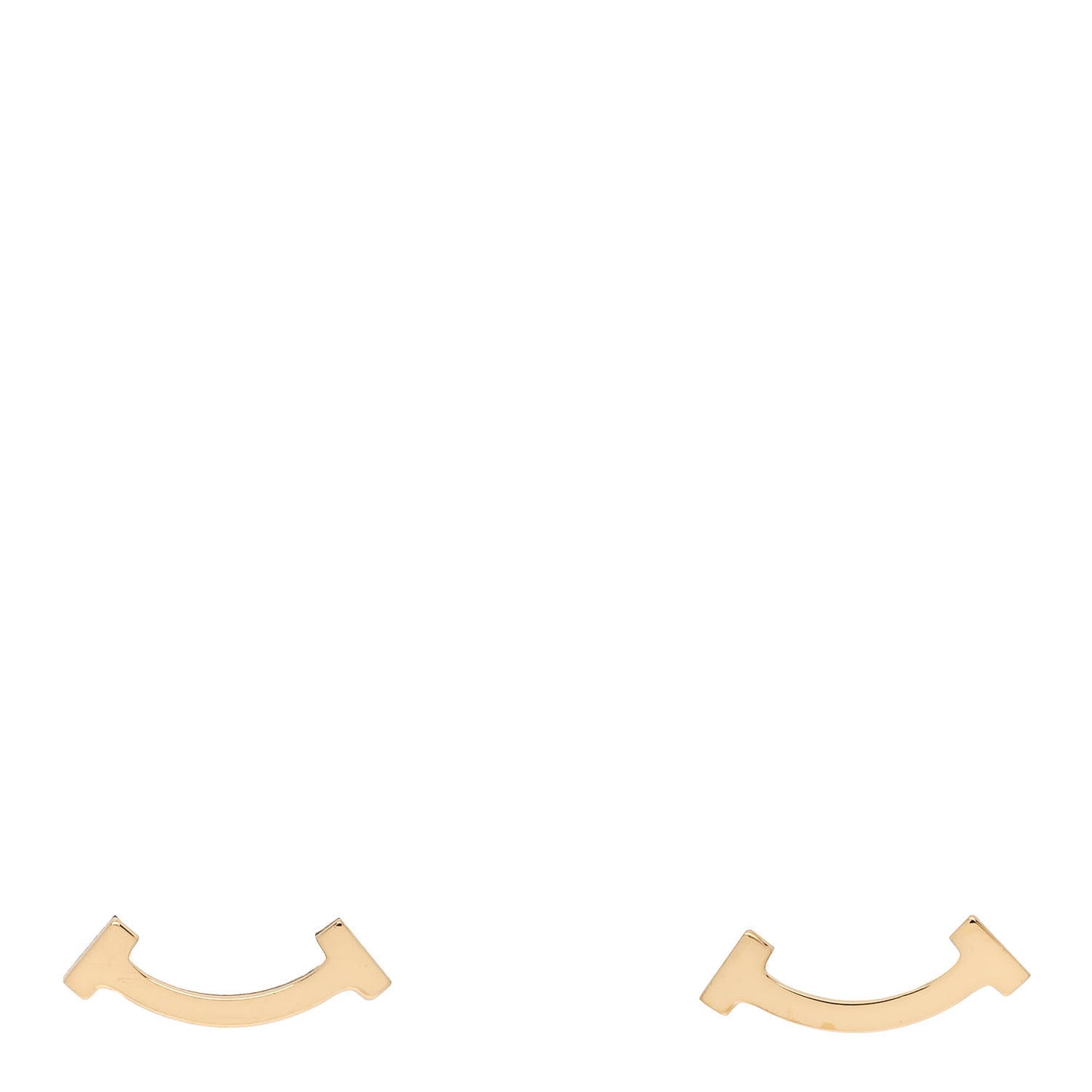 18K Yellow Gold T Smile Stud Earrings