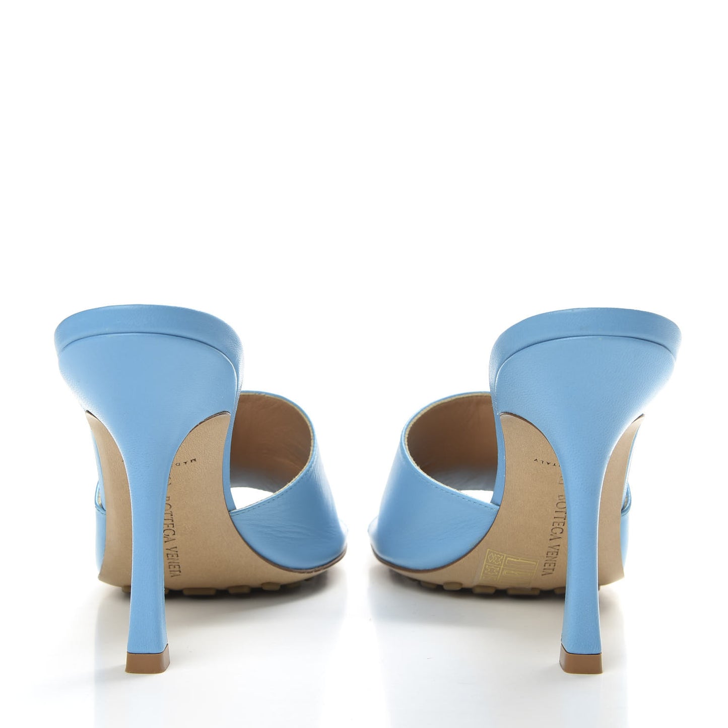 Lambskin Stretch Mule Sandals 39 Sky Blue