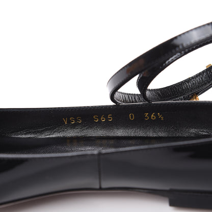 Valentino Garavani Patent Ankle Strap Ballerina Flats 36.5 Black 7 of 10