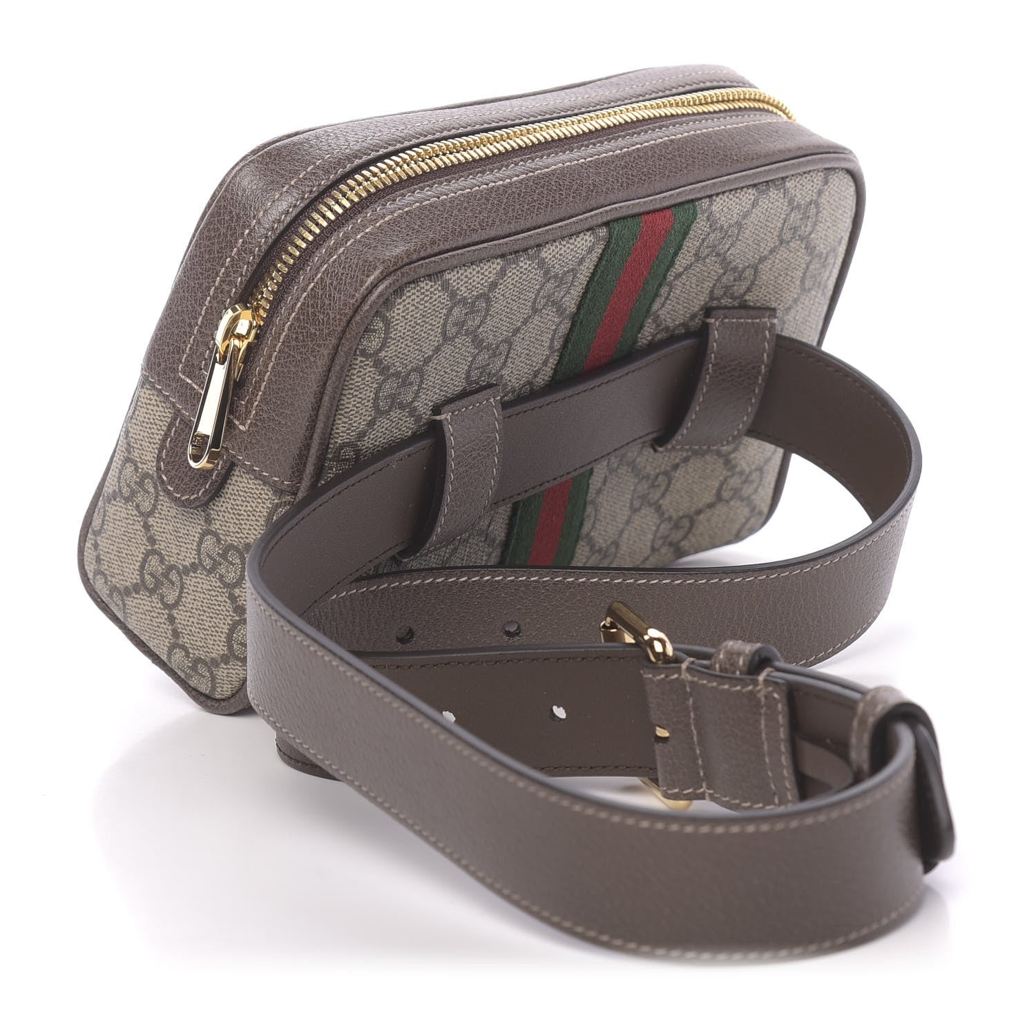 Gucci GG Supreme Monogram Web Small Ophidia Belt Bag 75 30 Dark Brown 3 of 10