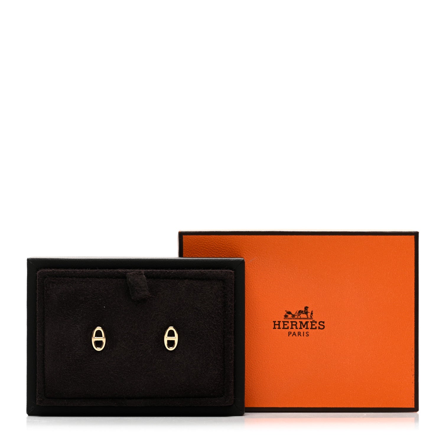 Hermes 18K Yellow Gold TPM Farandole Stud Earrings 5 of 5