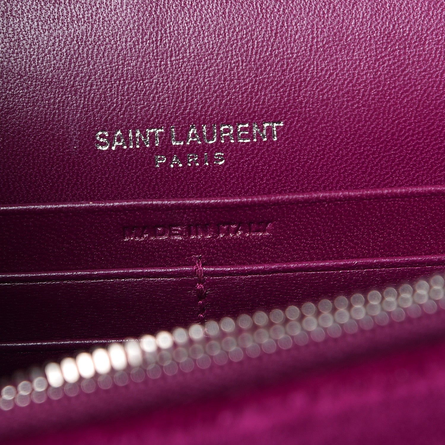 Saint Laurent Velvet Crystal Monogram Kate Tassel Shoulder Bag Fuchsia 6 of 12