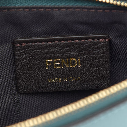 Fendi Vitello Cruise F is Fendi Bi-Color FF 1974 Embossed Medium Envelope Wallet On Chain Maya Black Azzurro Merlino 6 of 9