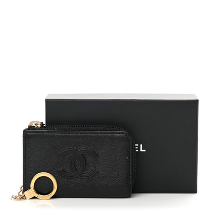 Chanel Calfskin Chain Embossed CC Key Holder Case Black 12 of 12