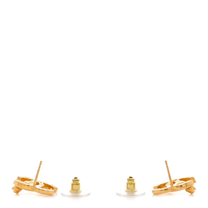 Chanel Metal Textured Lion CC Earrings Gold 4 of 5