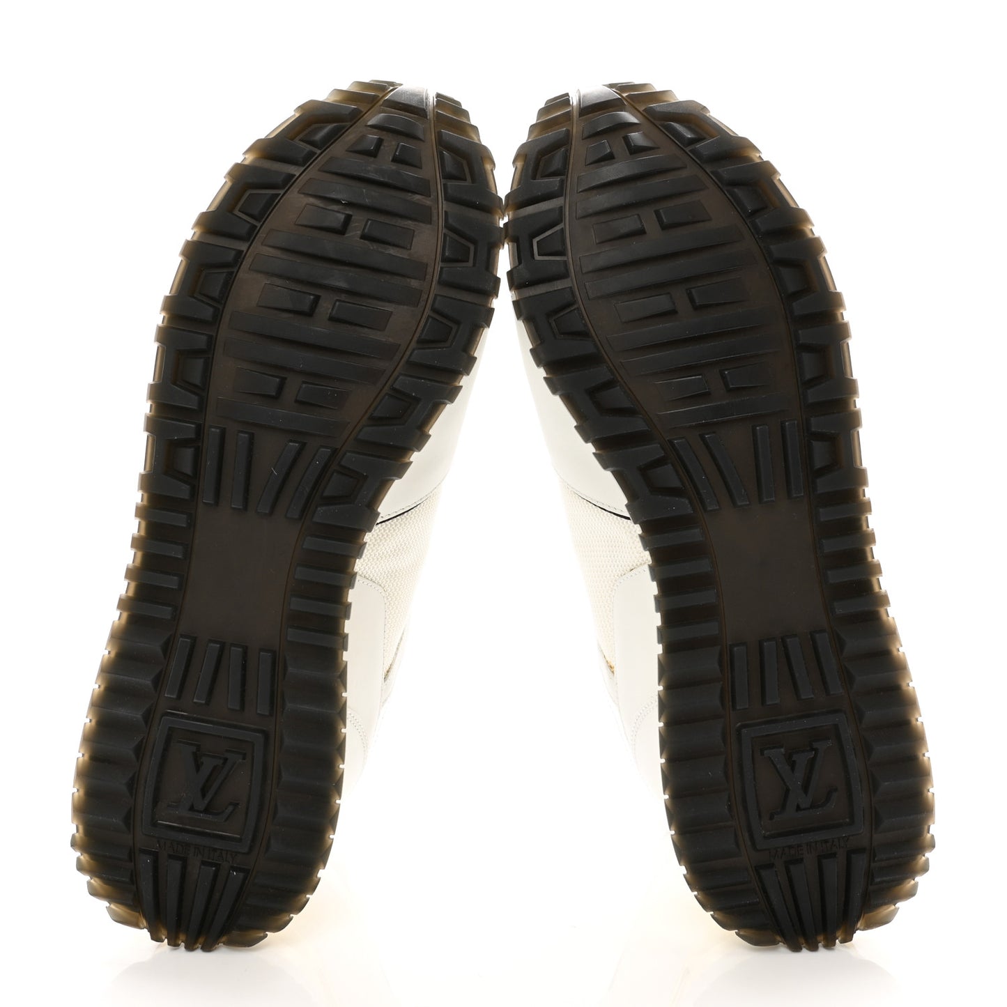 Calfskin Monogram Run Away Sneakers 37.5 White