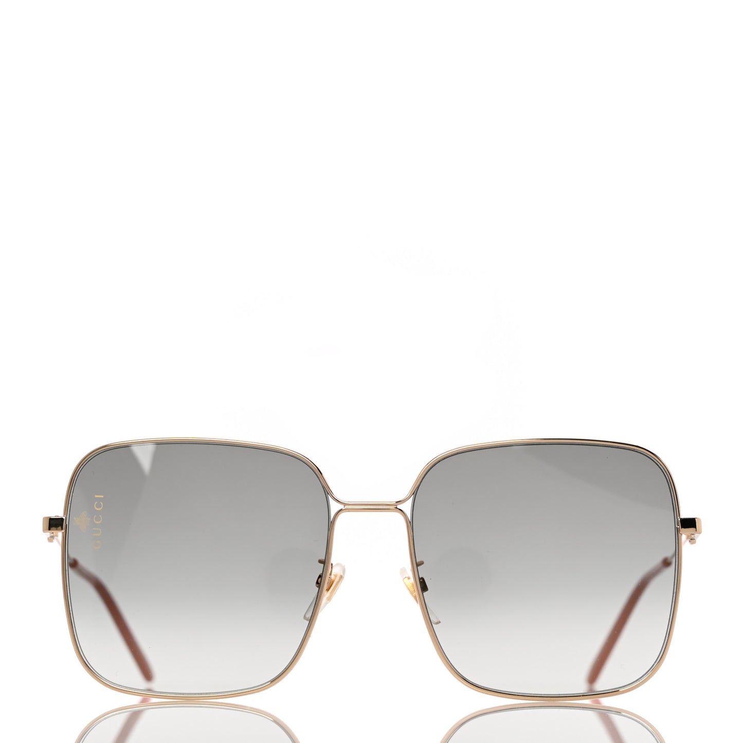Metal Square Frame Sunglasses GG0443S Gold Grey