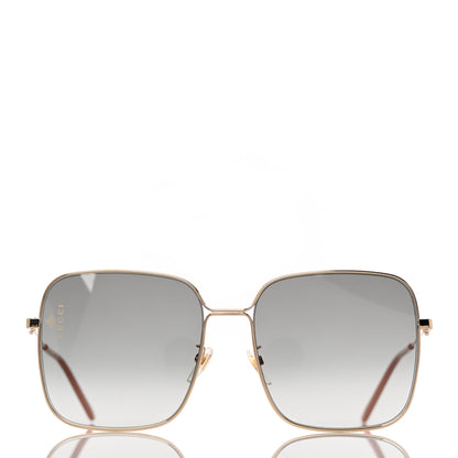 Gucci Metal Square Frame Sunglasses GG0443S Gold Grey 2 of 8