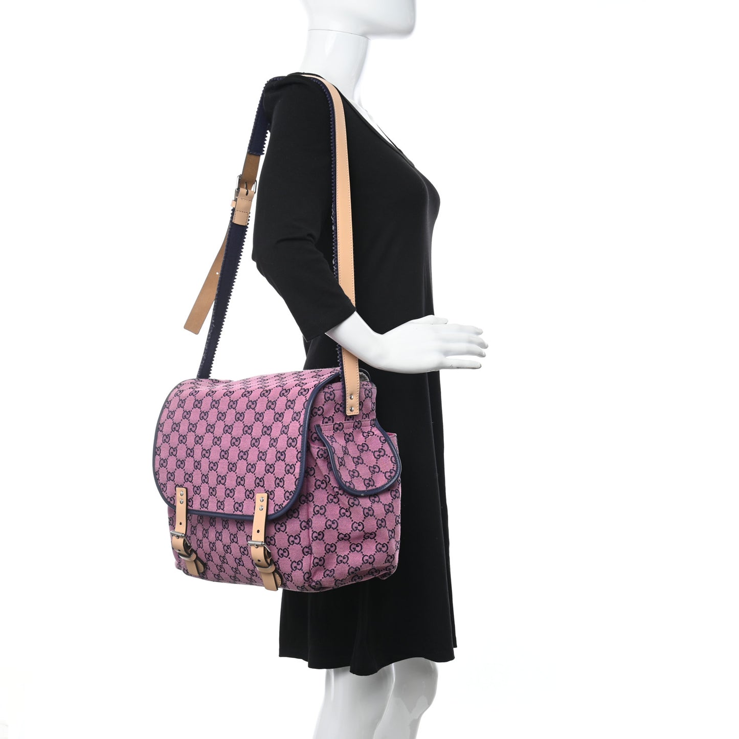 Monogram Multicolor Diaper Bag Pink Blue