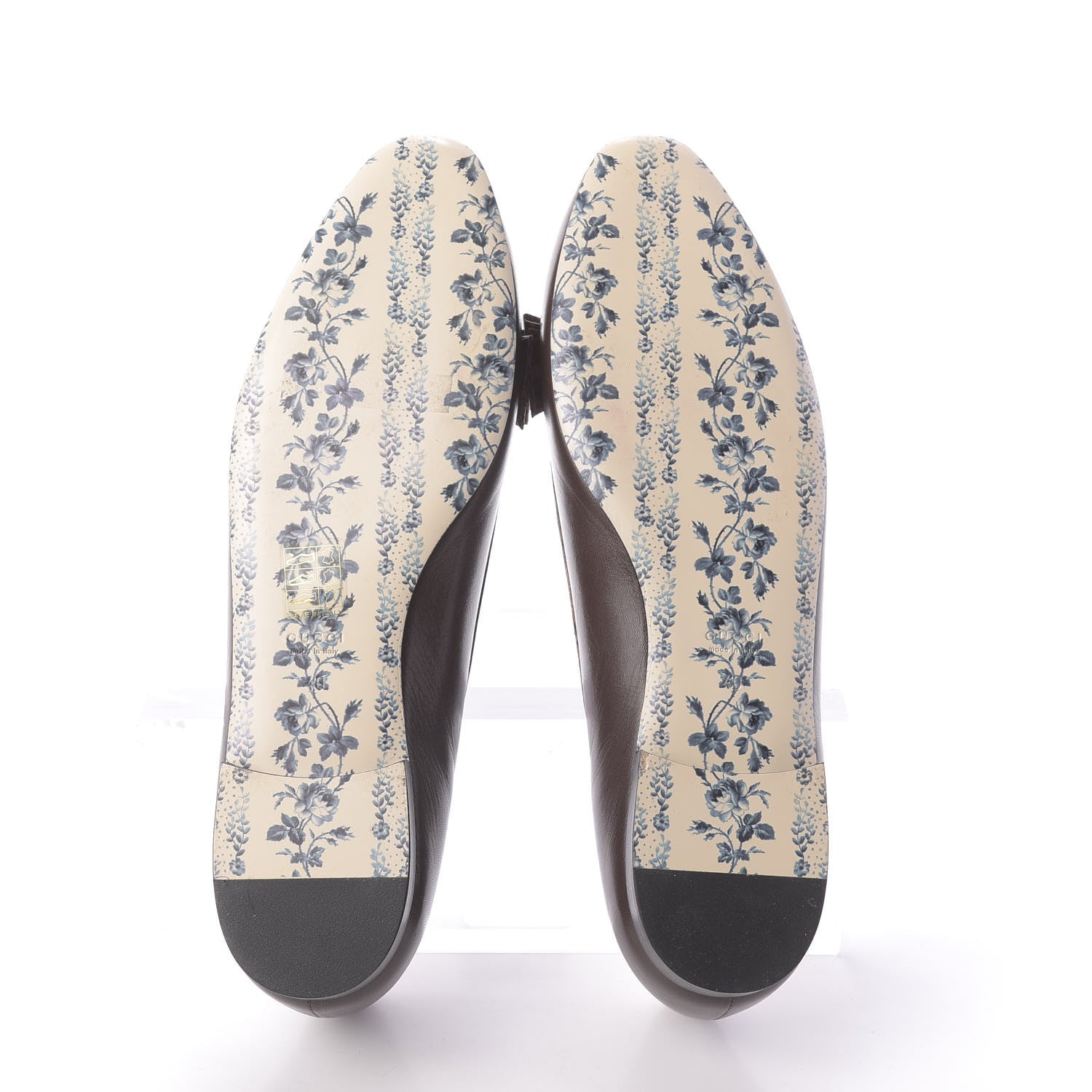 Gucci Malaga Kid Elaphe Yva Ballet Flats 40 Cocoa 6 of 12