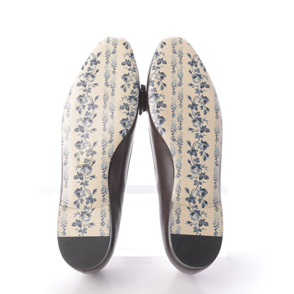 Gucci Malaga Kid Elaphe Yva Ballet Flats 40 Cocoa 6 of 12