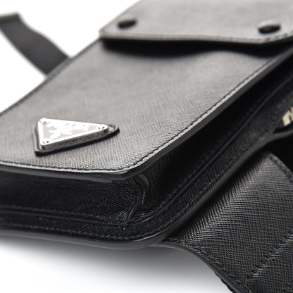 Prada Saffiano City Calfskin Travel Crossbody Bag Black 9 of 11