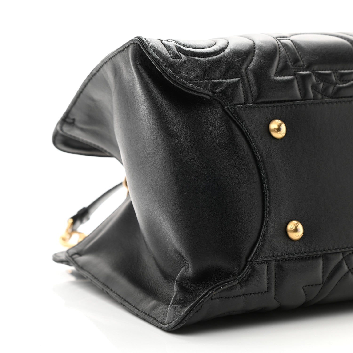 Salvatore Ferragamo Calfskin Quilted Tote Bag Black 9 of 10