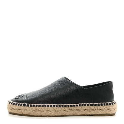 Chanel Grained Calfskin CC Espadrilles 36 Black 1 of 8