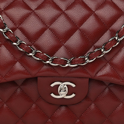 Chanel Caviar Quilted Jumbo Double Flap Burgundy 8 of 11