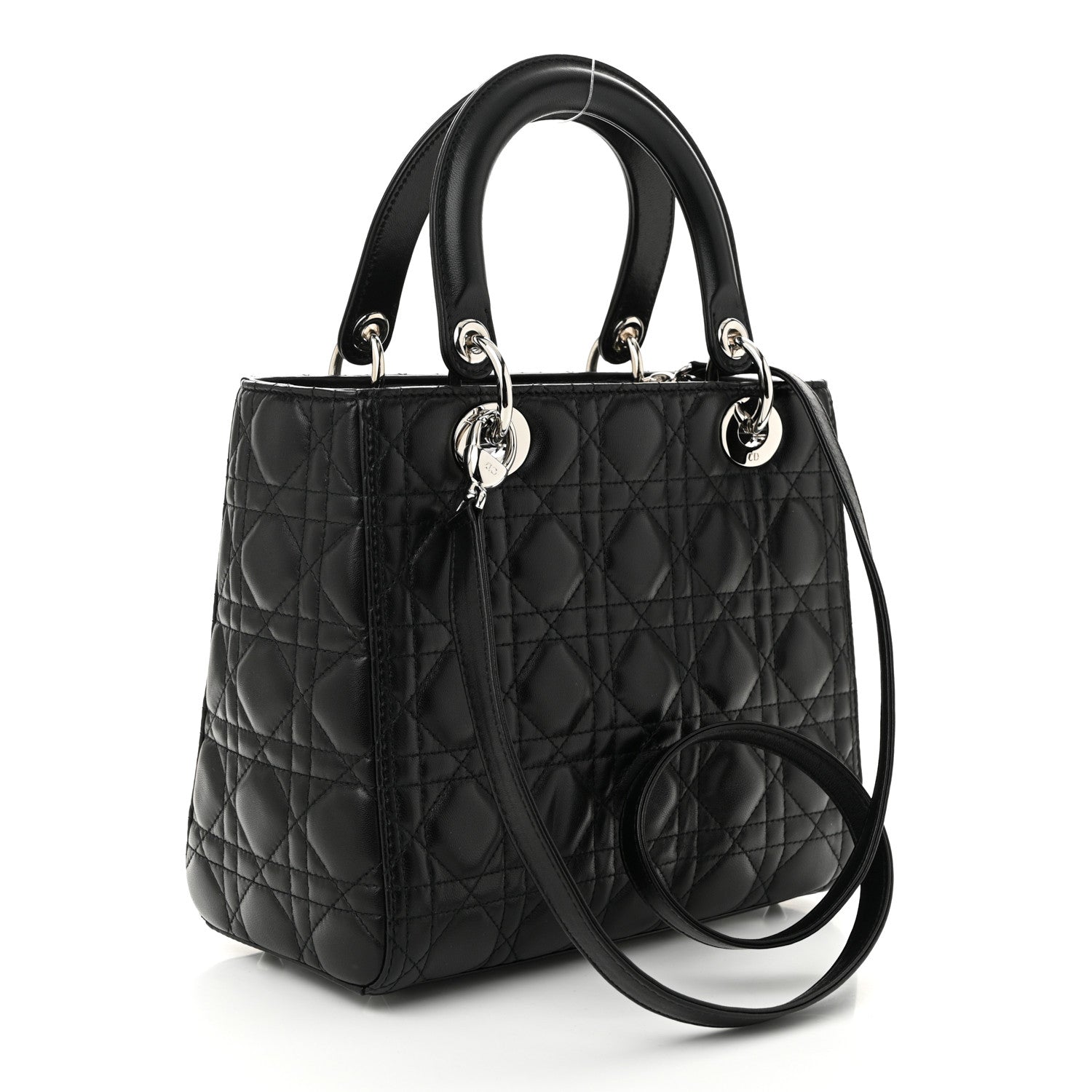 Christian Dior Lambskin Cannage Medium Lady Dior Black 3 of 10
