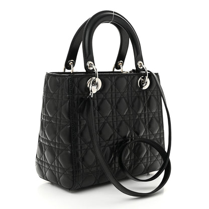 Christian Dior Lambskin Cannage Medium Lady Dior Black 3 of 10