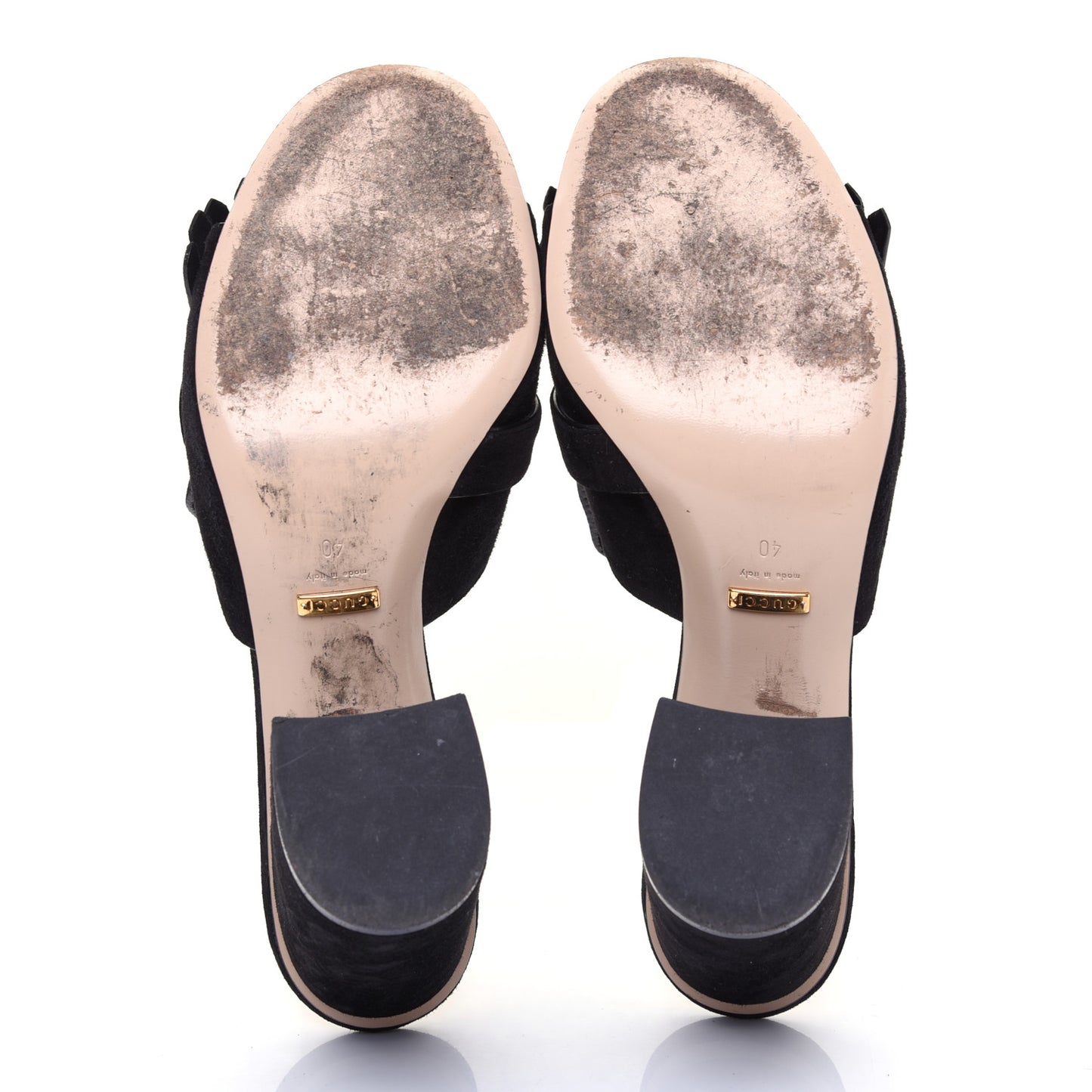 Kid Scamosciato GG Marmont Fringe 75mm Slide Sandals 40 Black