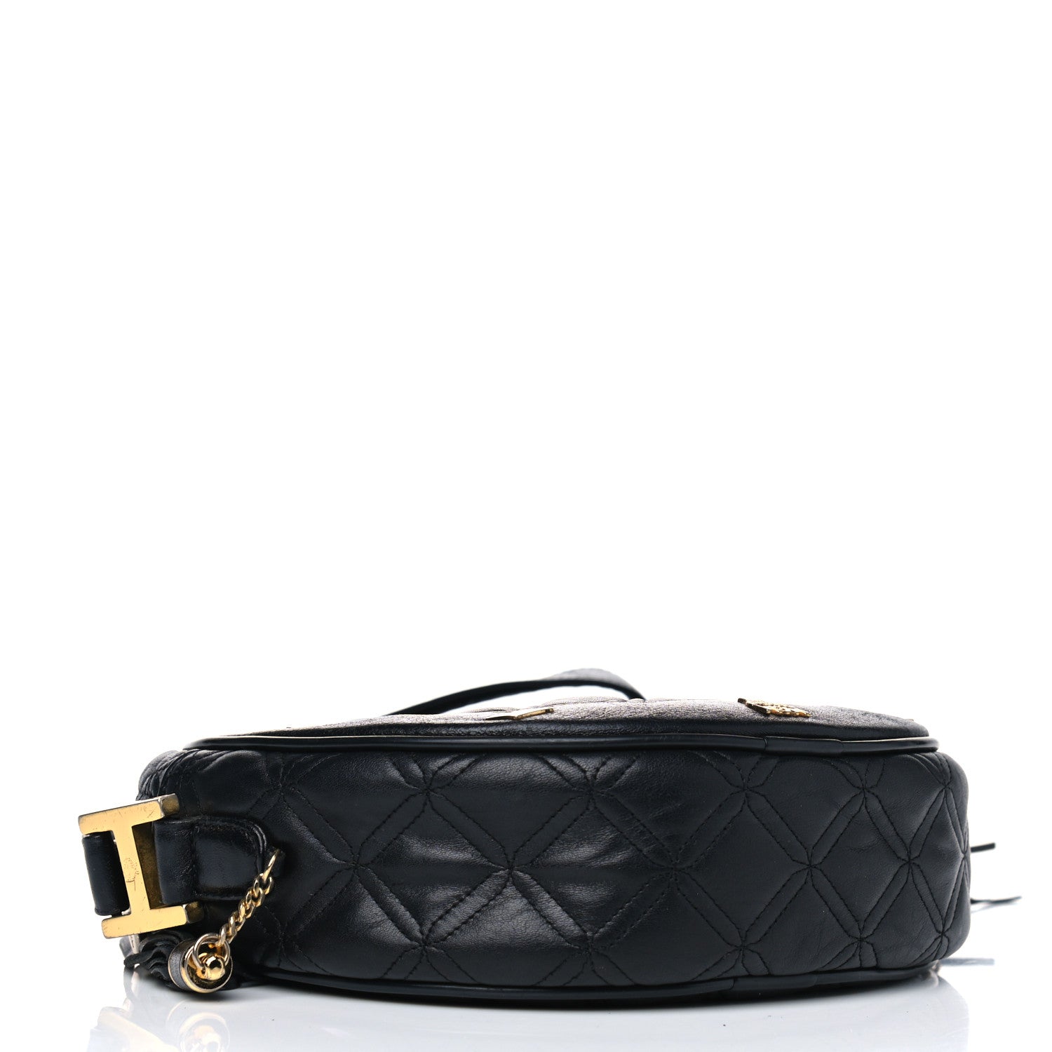 MCM Calfskin Quilted Studded Heritage Tambourine Black 3 of 6