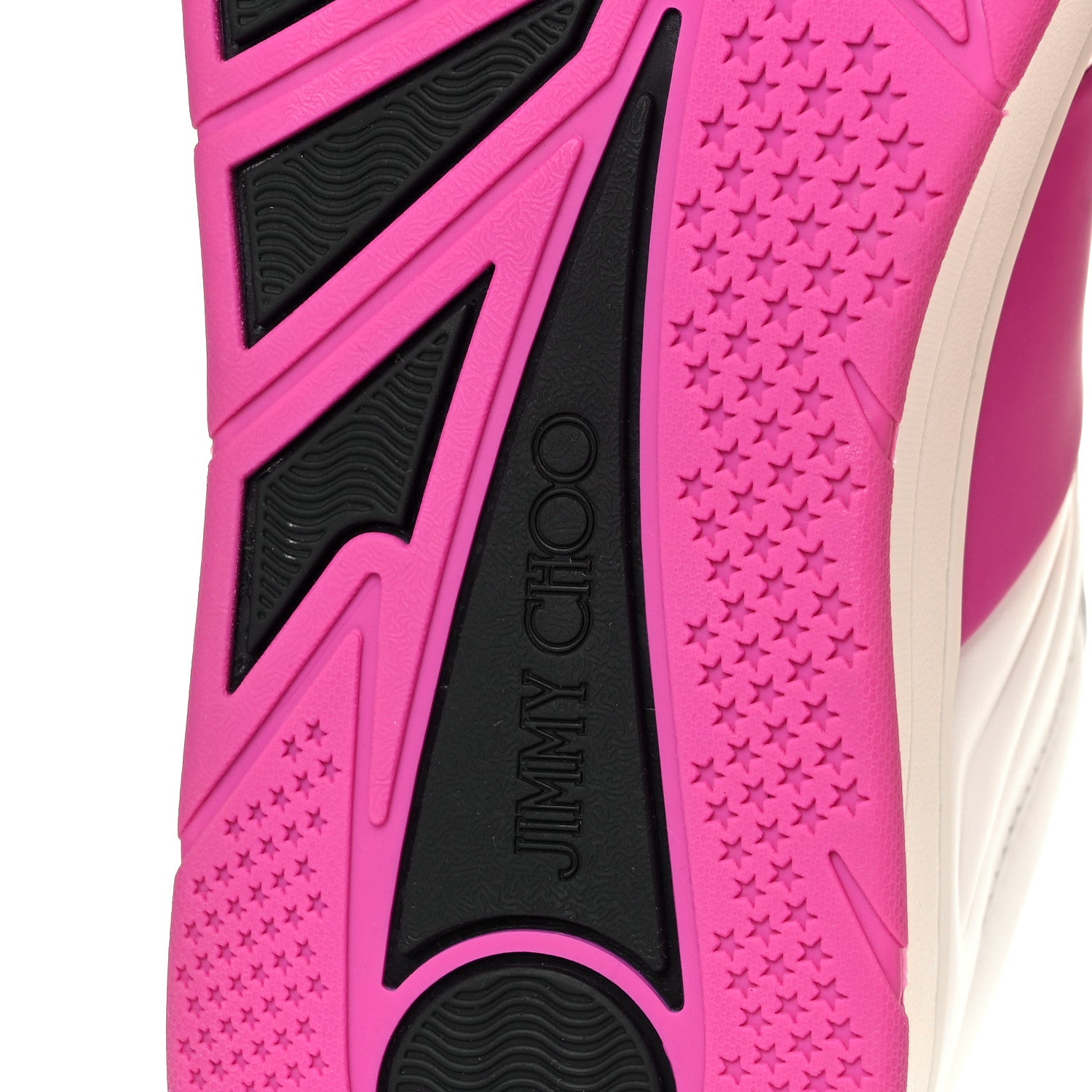 Jimmy Choo Calfskin Vinyl Striped Hawaii Flatform Sneakers 39 White Fuchsia 7 of 9