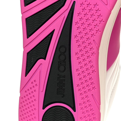 Jimmy Choo Calfskin Vinyl Striped Hawaii Flatform Sneakers 39 White Fuchsia 7 of 9