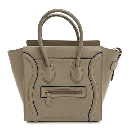Celine Smooth Calfskin Interstice Micro Luggage Beige Blue 1 of 8