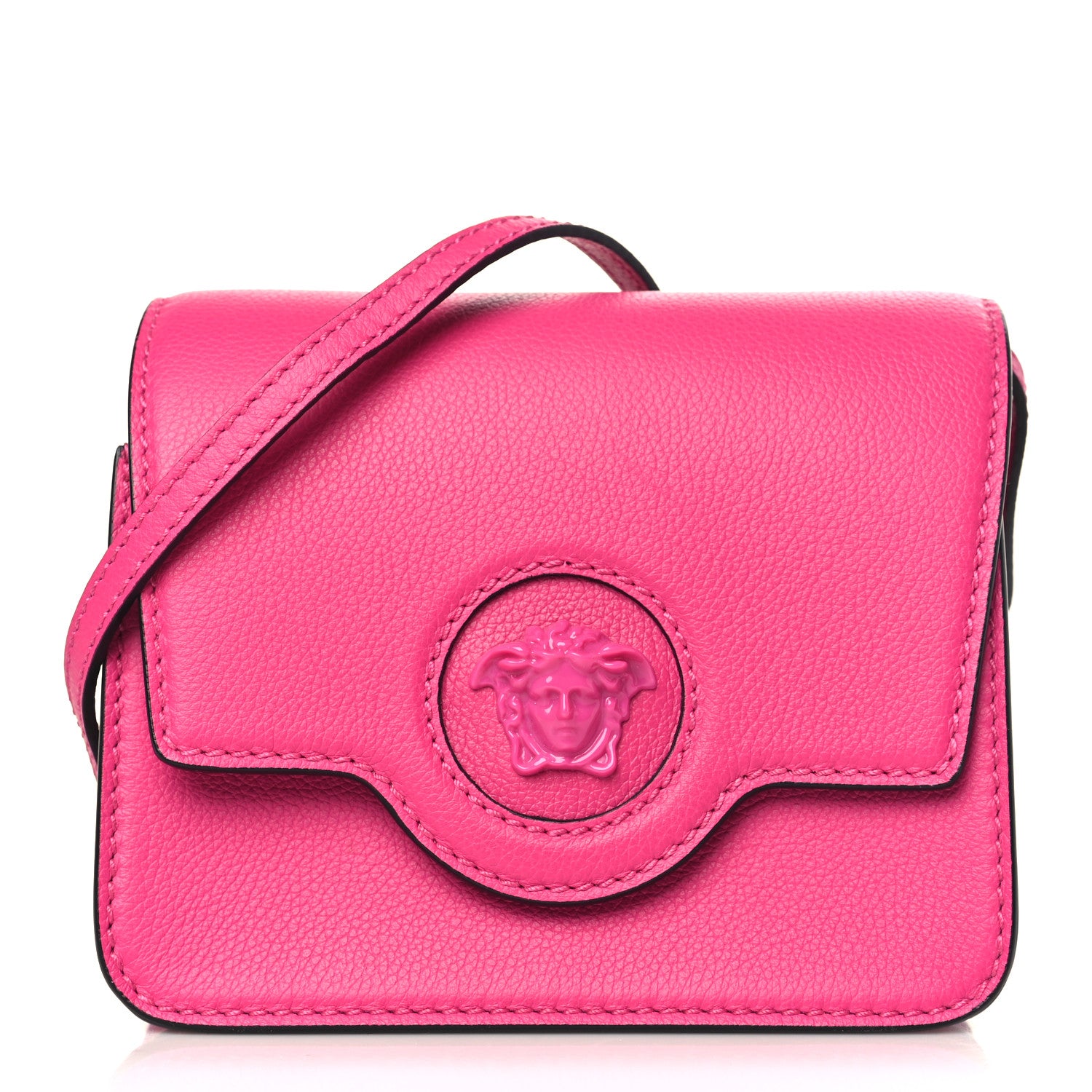 Versace Grained Calfskin La Medusa Shoulder Bag Pink Lilac 1 of 8