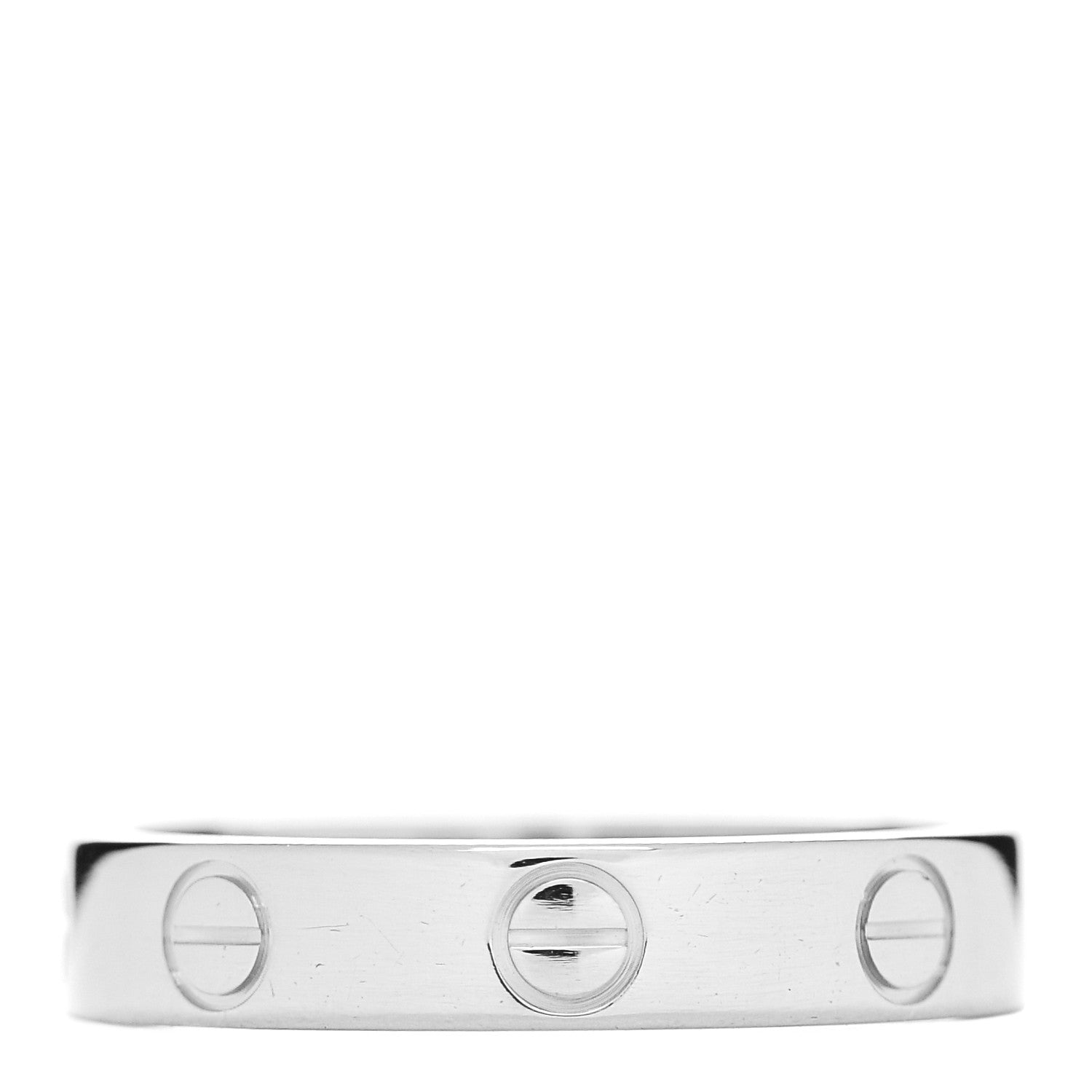 Cartier 18K White Gold 3.5mm LOVE Wedding Band Ring 51 5.75 3 of 4