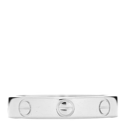 Cartier 18K White Gold 3.5mm LOVE Wedding Band Ring 51 5.75 3 of 4