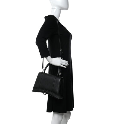 Balenciaga Grained Calfskin Medium Hourglass Top Handle Bag Black 2 of 10