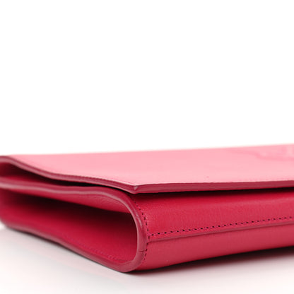 Saint Laurent Calfskin Monogram Large Belle De Jour Clutch Lipstick Fuchsia 8 of 11