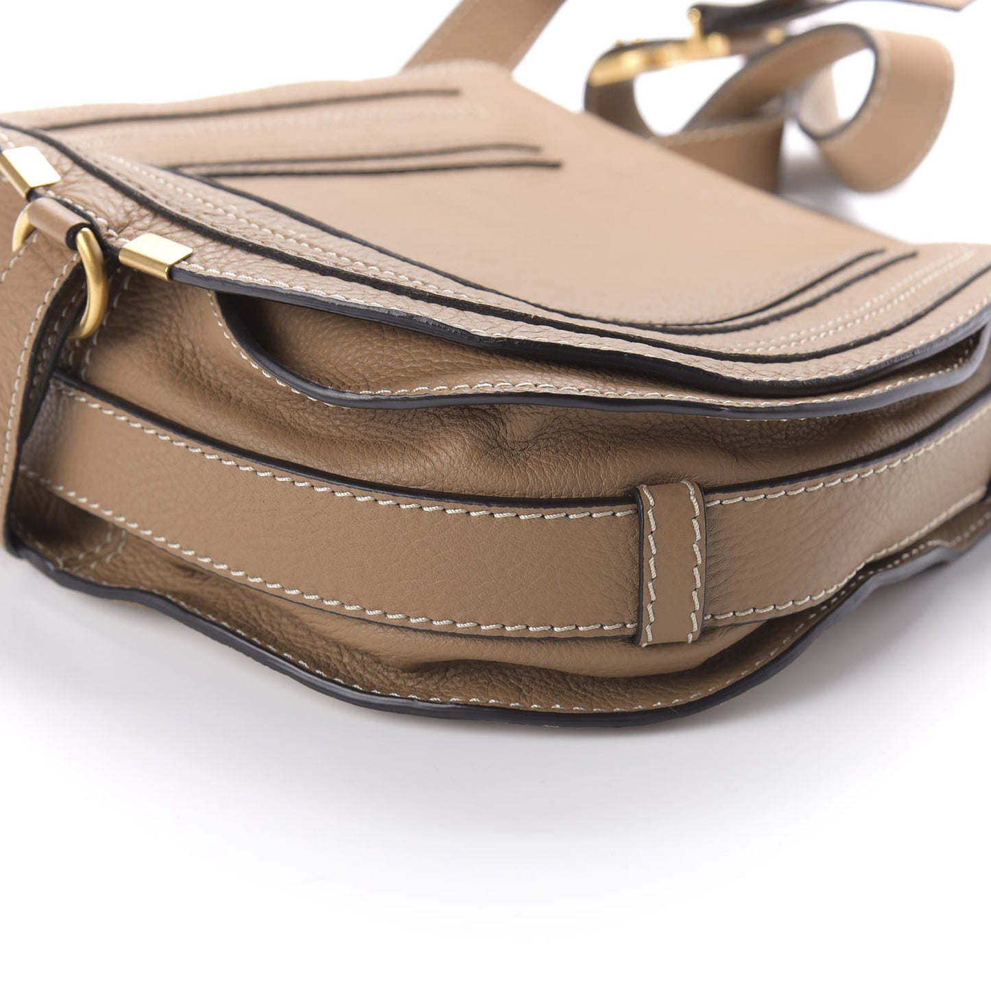 Calfskin Medium Marcie Round Crossbody Bag Nut