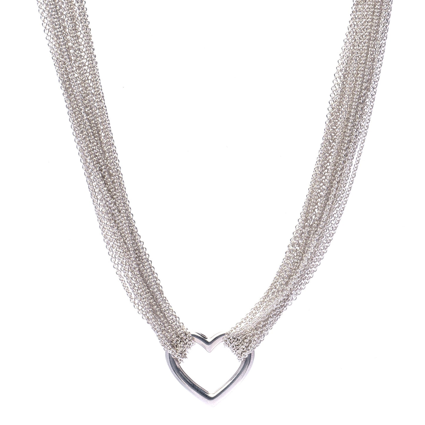 Sterling Silver Heart Multi Chain Toggle Necklace