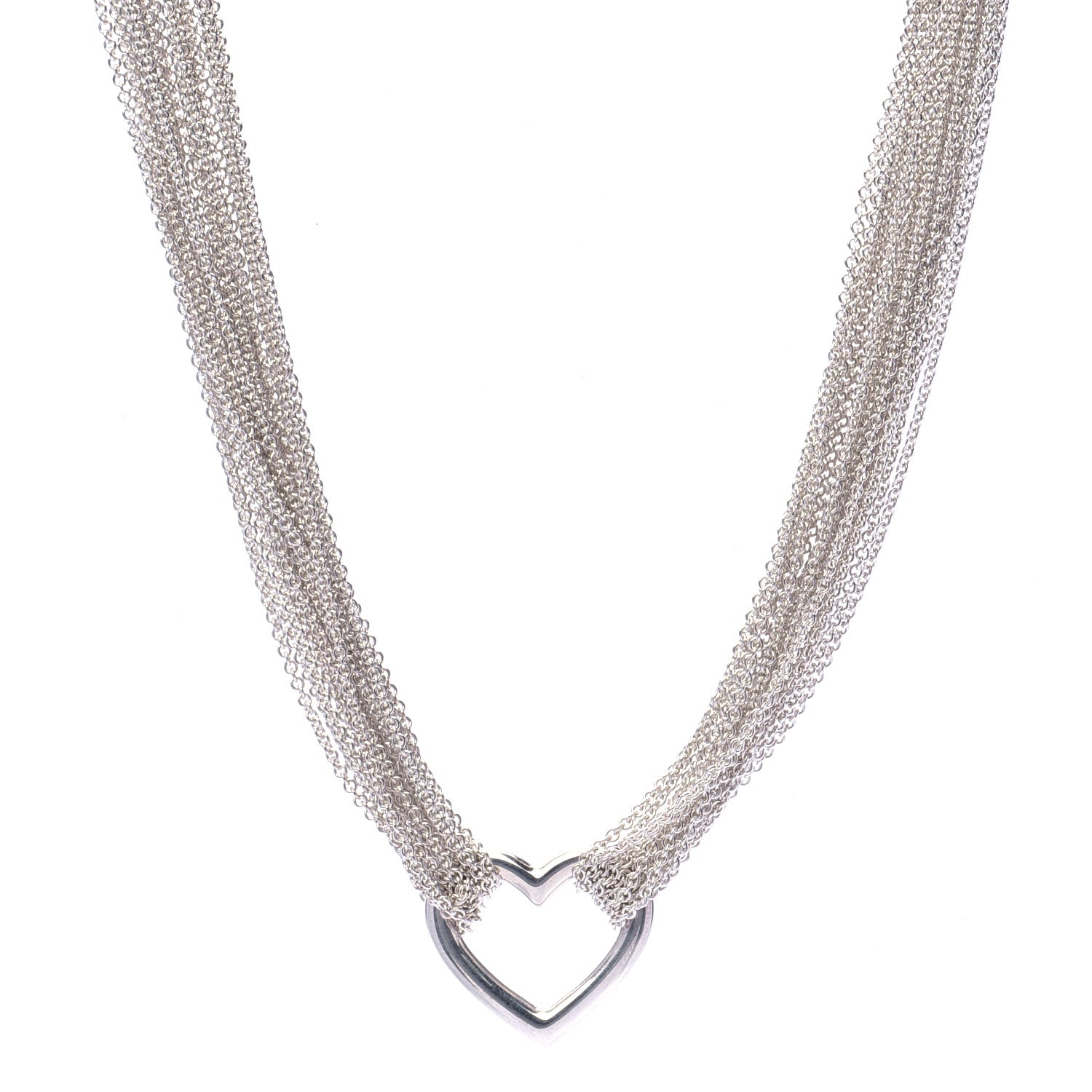 Tiffany Sterling Silver Heart Multi Chain Toggle Necklace 1 of 5