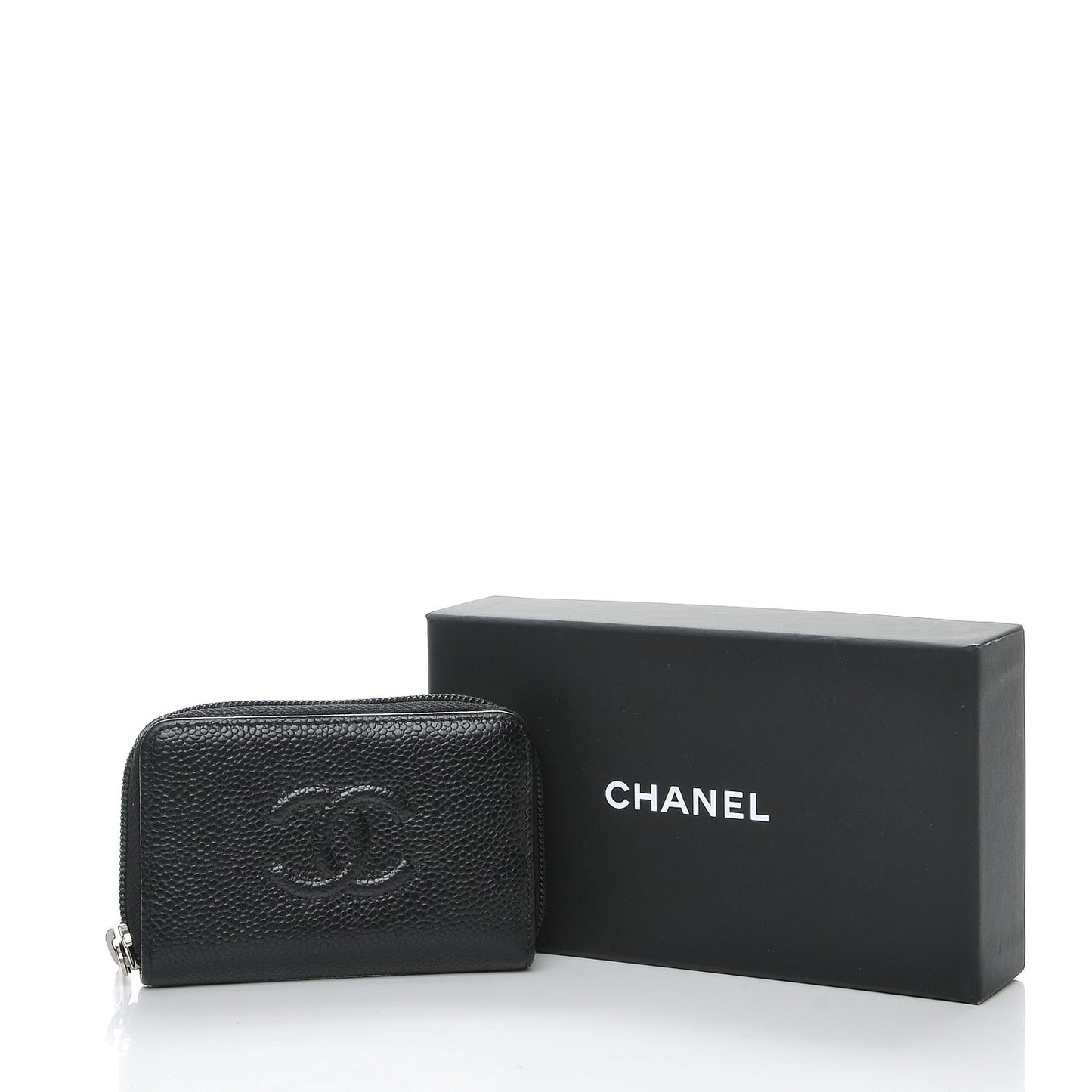 Caviar Timeless CC Zip Around Coin Purse Black