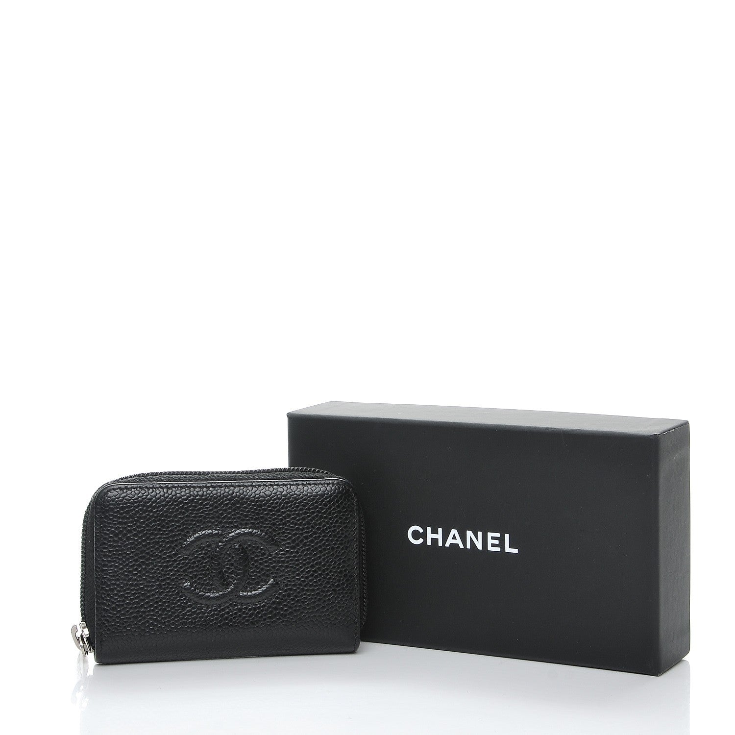 Chanel Caviar Timeless CC Zip Around Coin Purse Black 8 of 8