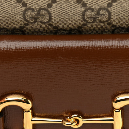 Gucci GG Supreme Monogram Small Horsebit 1955 Shoulder Bag Beige Brown Sugar 14 of 14