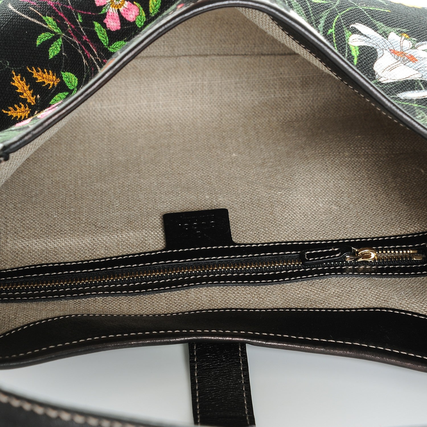 Gucci Canvas Floral Flora Jackie O Bouvier Hobo Dark Brown 5 of 7