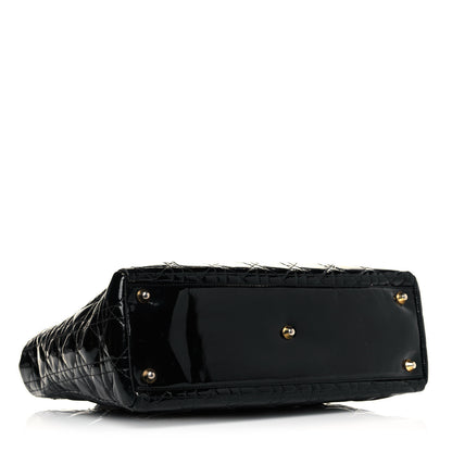 Christian Dior Patent Cannage Large Lady Dior Black 4 of 12