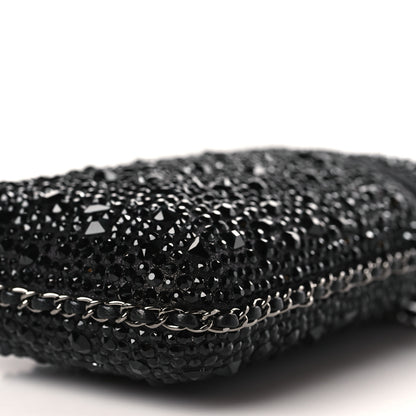 Chanel Satin Crystal Chain Around Phone Holder Black 9 of 10