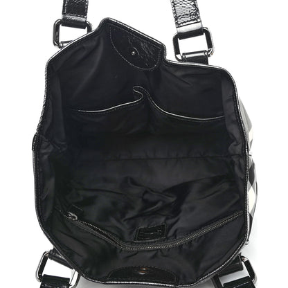 Burberry Patent Trim Smoked Check Tote Black 4 of 4