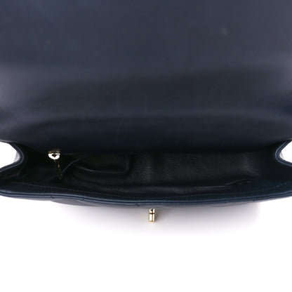Chanel Calfskin Quilted Top Handle Single Flap Navy 5 of 11