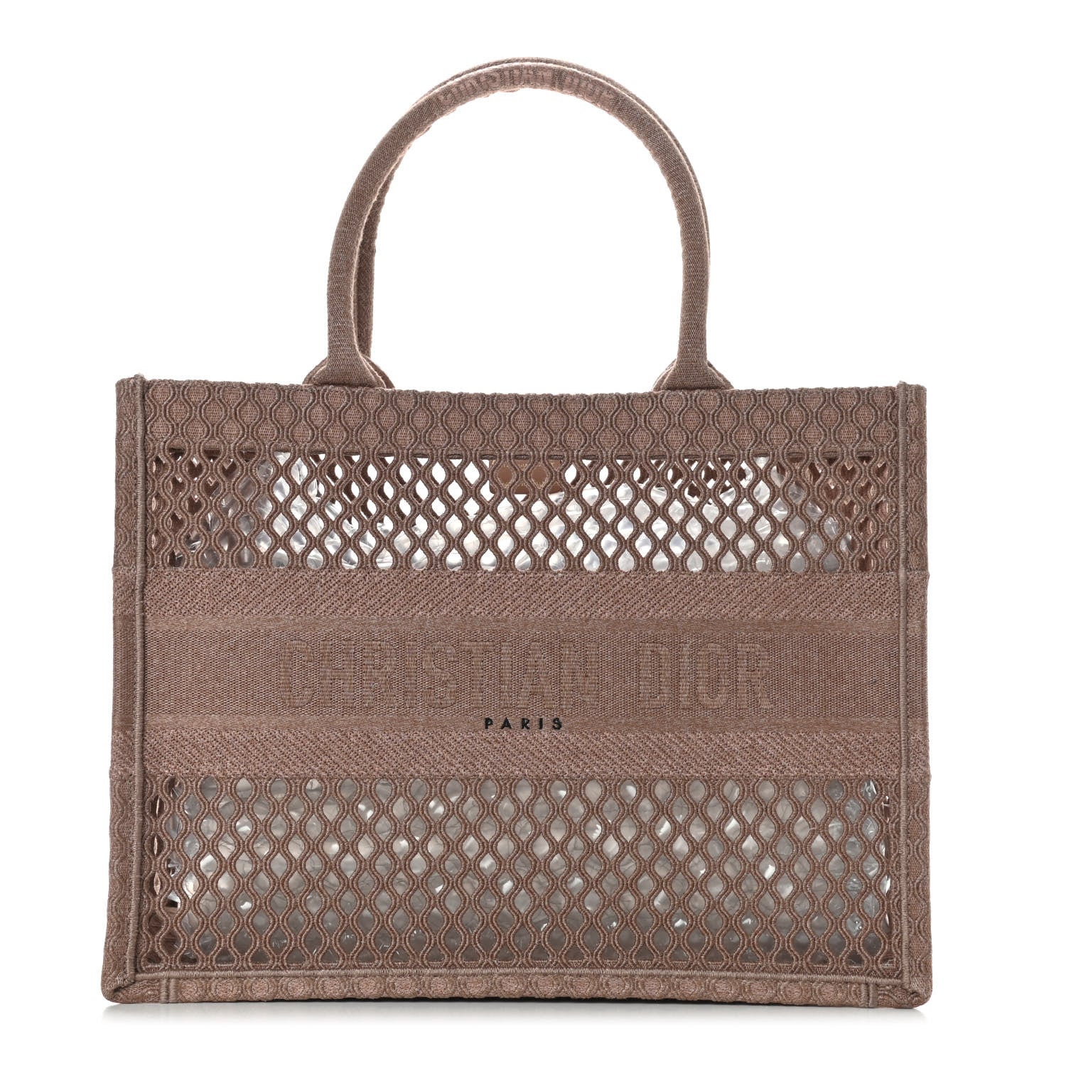 Christian Dior Mesh Embroidered Medium Book Tote Clay 1 of 8