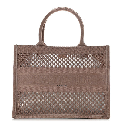 Christian Dior Mesh Embroidered Medium Book Tote Clay 1 of 8
